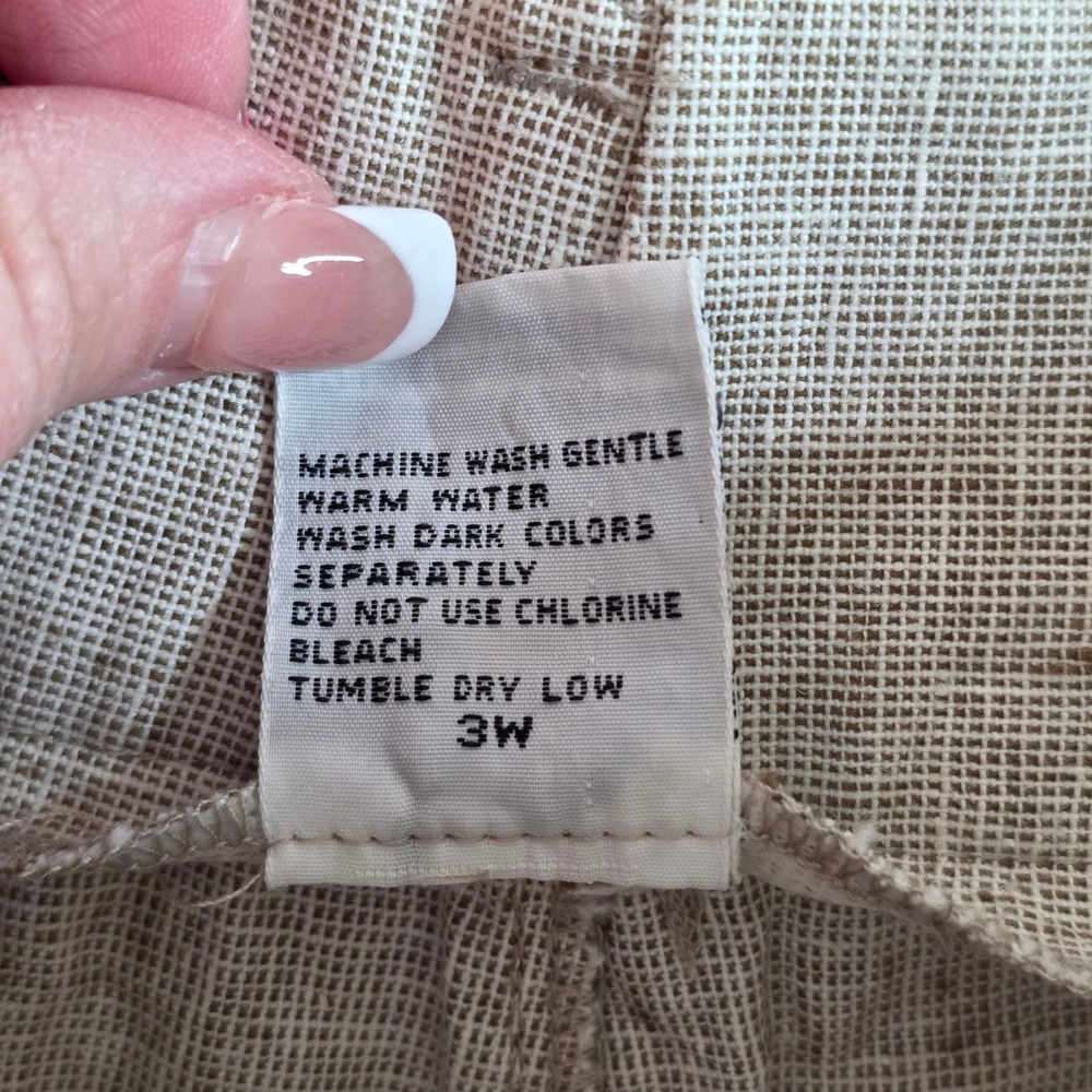Gitano High Waisted Shorts Womens sz 8 Beige Vintage 90s Ramie Cotton Pleated - Picture 5 of 10